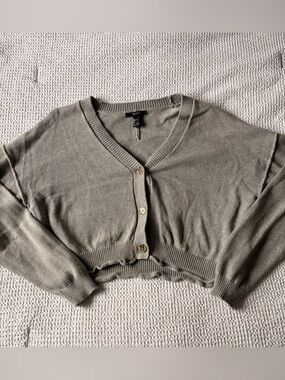Forever 21 grey cropped cardigan